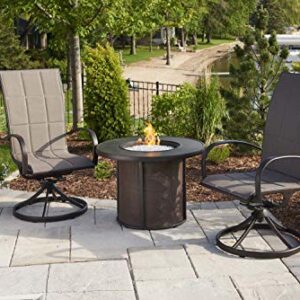 The Outdoor Greatroom Company Brown Stonefire Round Gas Fire Pit Table - Modern Outdoor Fire Pit for Patio - 55,000 BTUs