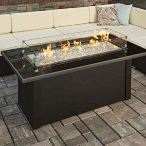 The Outdoor Greatroom Company Propane Fire Pit Table - Monte Carlo Linear Gas Fire Pits Table for Outside Patio - Outdoor Firepit Table Compatible with Natural Gas or Liquid Propane - 80,000 BTUs