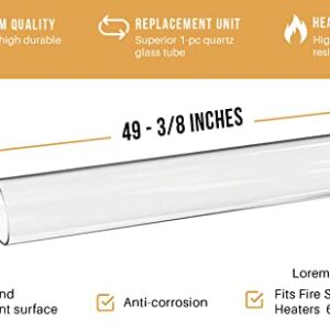 Fire Sense 61983 Pyramid Flame Heater Replacement Glass Flame Tube Includes Rubber Ring Fits with Items Pyramid Flame Finish Patio Heater - 60523 & 62263