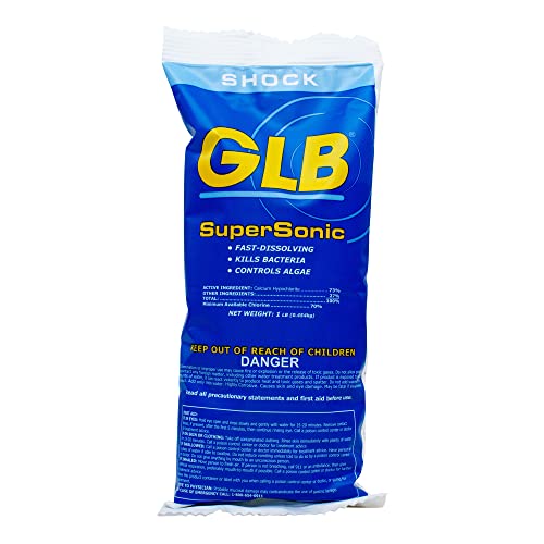 GLB 23224-24 73% Calcium Hypochlorite Chlorine Shock Treatment for Swimming Pools, 1-Pound, 24-Pack