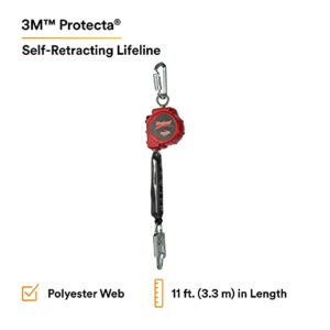 3M - 3100425 PROTECTA Rebel 11' Polyester Web Self-Retracting Lifeline, Black/Red