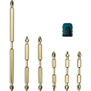 makita b-44987 impact gold double-ended power bits with mag boost, 7 piece