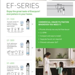 Pentair Everpure EF-6000 Quick-Change Filter Cartridge, EV985550, For Use in Everpure EF-6000 Full Flow Drinking Water System, 6,000 Gallon Capacity, 0.5 Micron