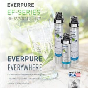 Pentair Everpure EF-6000 Quick-Change Filter Cartridge, EV985550, For Use in Everpure EF-6000 Full Flow Drinking Water System, 6,000 Gallon Capacity, 0.5 Micron