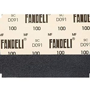 Fandeli | Multi-Purpose Sanding Paper | Grit 100 | 25 Sheets of 4 1/4'' x 11'' | Perfect for Sanding Drywall | Hand Sanding | Orbital Sanders