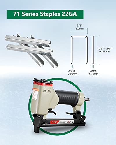 meite 7116B Upholstery Stapler -22 Gauge 3/8-Inch Crown or C Crown 1/4-Inch to 5/8-Inch Length Pneumatic Fine Wire Stapler