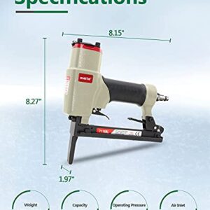 meite 7116BL Pneumatic Upholstery Stapler with Long Nose-1/4-Inch to 5/8-Inch 22 Gauge 3/8'' Crown Fine Wire Stapler