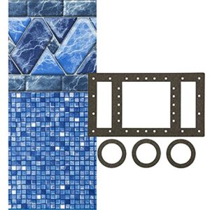 Smartline Stone Harbor 24-Foot Round Pool Liner | UniBead Style | 52-Inch Wall Height | 25 Gauge Virgin Vinyl | Designed for Steel Sided Above-Ground Swimming Pools | Universal Gasket Kit Included