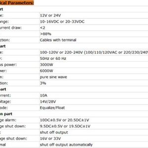 GOWE 3000W DC12V/24V AC110V/220V Off Grid Pure Sine Wave Single Phase Inverter with Charger and LCD Screen