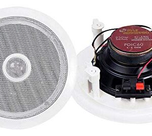Pyle PDIC60 6.5 Inch 250 Watt 2 Way in Wall/Ceiling Home Speaker System (4 Pair)