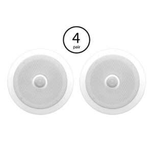 Pyle PDIC60 6.5 Inch 250 Watt 2 Way in Wall/Ceiling Home Speaker System (4 Pair)