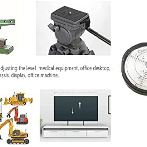 Chiloskit Aluminium Precision Spirit Bullseye Round Bubble Level Tool Rv Campers Leveling Circular Bubble Inclinometers for Surveying Instruments and Tribrachs, Ø2.4",Accuracy 15'/2