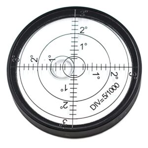 Chiloskit Aluminium Precision Spirit Bullseye Round Bubble Level Tool Rv Campers Leveling Circular Bubble Inclinometers for Surveying Instruments and Tribrachs, Ø2.4",Accuracy 15'/2