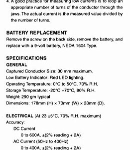 PDI CA-600 Handheld 600 Amp AC/DC Current Clamp Probe, Gray