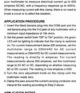 PDI CA-600 Handheld 600 Amp AC/DC Current Clamp Probe, Gray