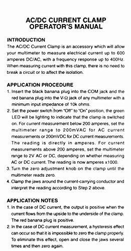 PDI CA-600 Handheld 600 Amp AC/DC Current Clamp Probe, Gray