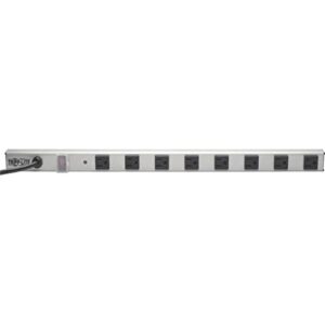 tripp lite 8 outlet power strip with surge suppression, 6ft. cord, metal, 24 in. length, (ss240806)