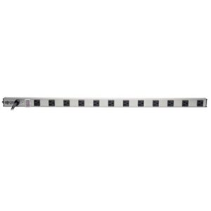 tripp lite 12 outlet surge protector power strip, 15ft long cord, metal, (ss361220) black/gray