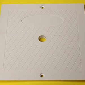 JSP Manufacturing 10 Inch Square Skimmer Deck Cover 10"x10" Lid Replacement for Hayward SPX1082E SP1082 (1, White)