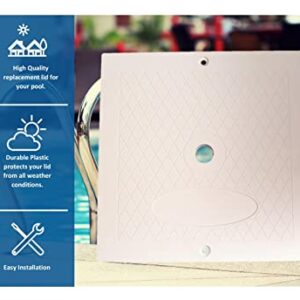 JSP Manufacturing 10 Inch Square Skimmer Deck Cover 10"x10" Lid Replacement for Hayward SPX1082E SP1082 (1, White)