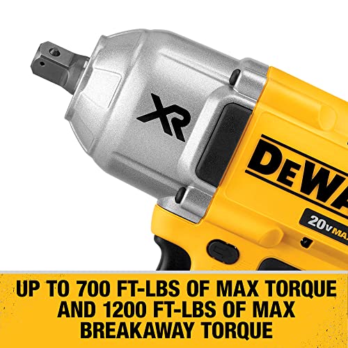 DEWALT 20V MAX* XR Impact Wrench Kit, Brushless, High Torque, Detent Anvil, 1/2-Inch (DCF899P1)