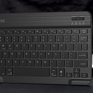 Arteck HB030B Universal Slim Portable Wireless Bluetooth 3.0 7-Colors Backlit Keyboard with Built in Rechargeable Battery, Black