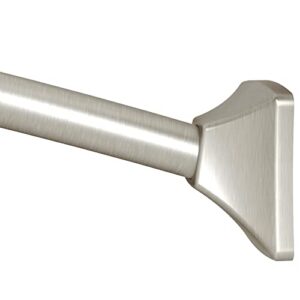moen csr2164bn 72 in. permanent mount adjustable curved shower rod, brushed nickel