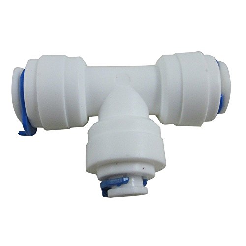 DIGITEN 3/8" 3/8" 1/4" 3-Way Reducing Tee Tube Quick Connect Push Fit for RO Water Reverse Osmosis System (Pack of 3)