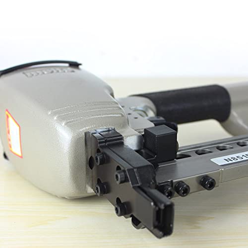 meite N851F Upholstery Stapler 16 Gauge 7/16-Inch Crown 1-Inch to 2-Inch Length Continuous Firing Stapler Pneumatic Heavy Wire Stapler Construction Stapler