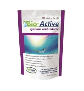 bio-active ba-car-08 non polluting 100-percent cyanuric acid reducer powder for commercial and residential swimming pools, 8 ounces.