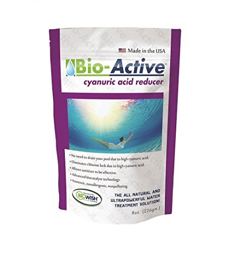 Bio-Active BA-CAR-08 Non Polluting 100-Percent Cyanuric Acid Reducer Powder for Commercial and Residential Swimming Pools, 8 Ounces.