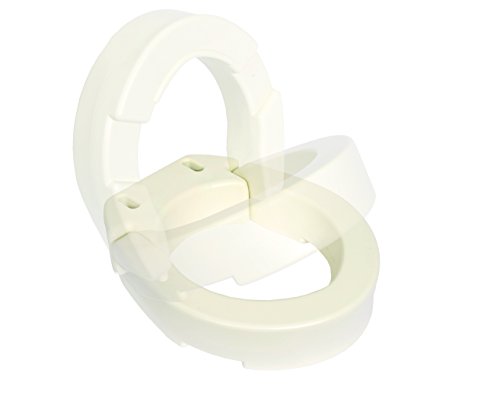 Essential Medical Supply Hinged Toilet Seat Riser for Elongated Toilets, 19.2 x 14 x 3.5 Inch