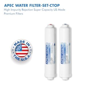 APEC Water Systems FILTER-SET-CTOP US Made Double Capacity Replacement Filter Set For Ultimate Series Countertop Reverse Osmosis Water Filter System Stage 1-2, White