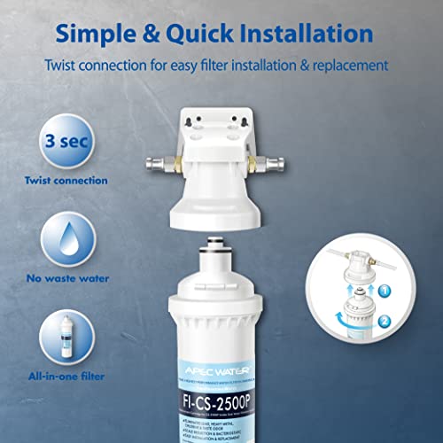 APEC Water Systems CS-2500P Ultra High Capacity Undersink Water Filtration System Plus Scale Inhibitor Premium Quality US Made Filter
