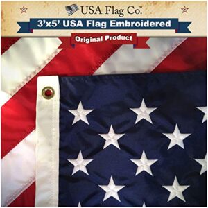 american flag by usa flag co. is 100% american made: the best 3x5 embroidered stars and sewn stripes, made in the usa (3 by 5 foot)