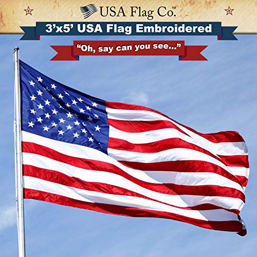 American Flag by USA Flag Co. is 100% American Made: The Best 3x5 Embroidered Stars and Sewn Stripes, Made in the USA (3 by 5 Foot)