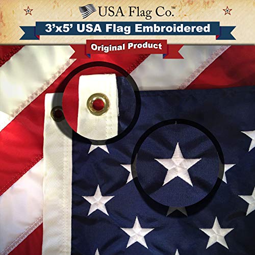 American Flag by USA Flag Co. is 100% American Made: The Best 3x5 Embroidered Stars and Sewn Stripes, Made in the USA (3 by 5 Foot)