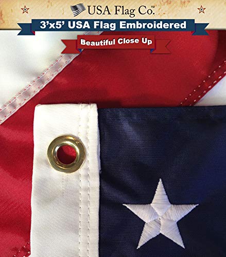 American Flag by USA Flag Co. is 100% American Made: The Best 3x5 Embroidered Stars and Sewn Stripes, Made in the USA (3 by 5 Foot)