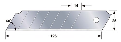 Tajima LB65-20H Spare Blades, Silver, 25 mm, Set of 20 Pieces