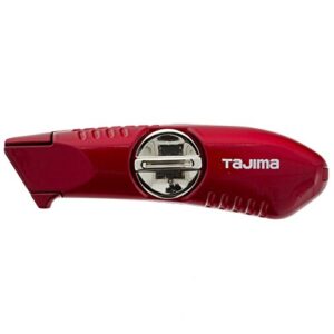 Tajima VR101D V-REX Fixed Utility Knife with a Professional Heavy Duty Handle and 3 Trapezoid Black Blades, Red