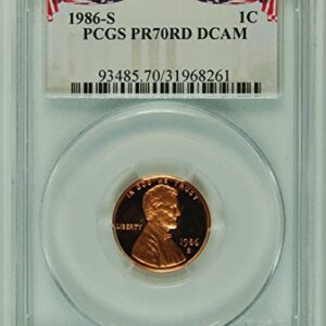 1986 Lincoln Red Bunting Label Penny PR-70 PCGS DCAM