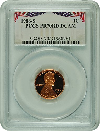 1986 Lincoln Red Bunting Label Penny PR-70 PCGS DCAM