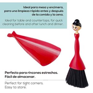 Vigar Carla Crumb Collector, 10-3/4-Inches, Red, Black