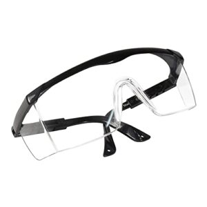 hqrp clear tint uv protective safety goggles glasses for yard work, gardening, lawn mowing, weed whacking, hedge trimming, wood working, construction, etc.