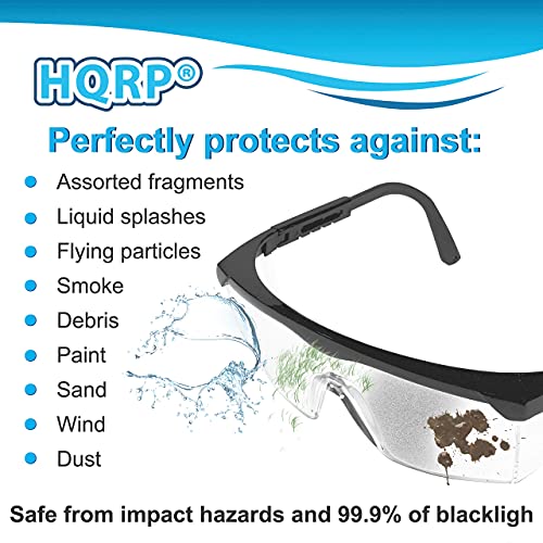 HQRP Clear Tint UV Protective Safety Goggles Glasses for Yard work, Gardening, Lawn mowing, Weed whacking, Hedge trimming, Wood working, Construction, etc.