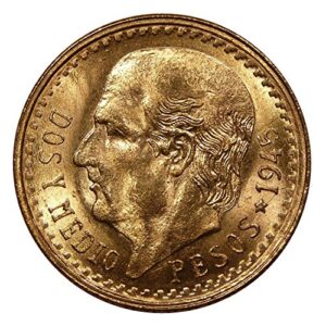 1945 mexico 2 1/2 pesos gold coin