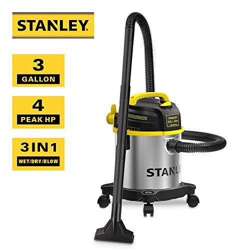 Stanley SL18136 Wet Dry Vacuum, 3 Gallon, 4.0 HP, Stainless Steel