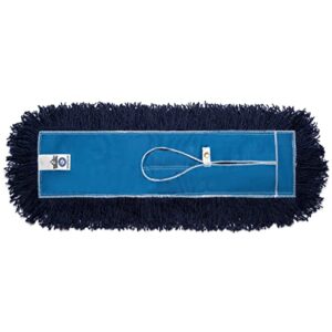 nine forty 36-inch premium nylon dust mop replacement head - heavy duty mop head refill for industrial, commercial, and residential cleaning - dry floor duster for hardwood surfaces - blue (1-pack)
