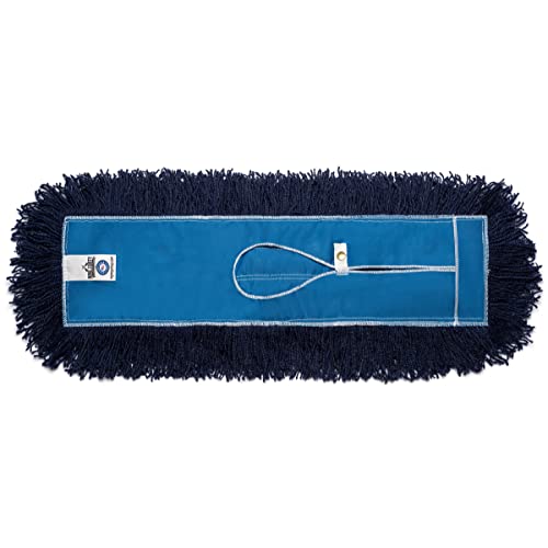 Nine Forty 36-Inch Premium Nylon Dust Mop Replacement Head - Heavy Duty Mop Head Refill for Industrial, Commercial, and Residential Cleaning - Dry Floor Duster for Hardwood Surfaces - Blue (1-Pack)