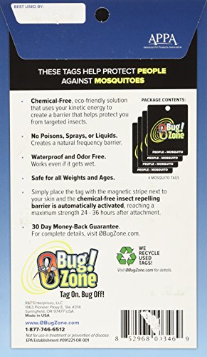 0Bug!Zone Mosquito Barrier Tags, Family Pack